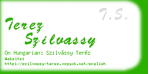 terez szilvassy business card